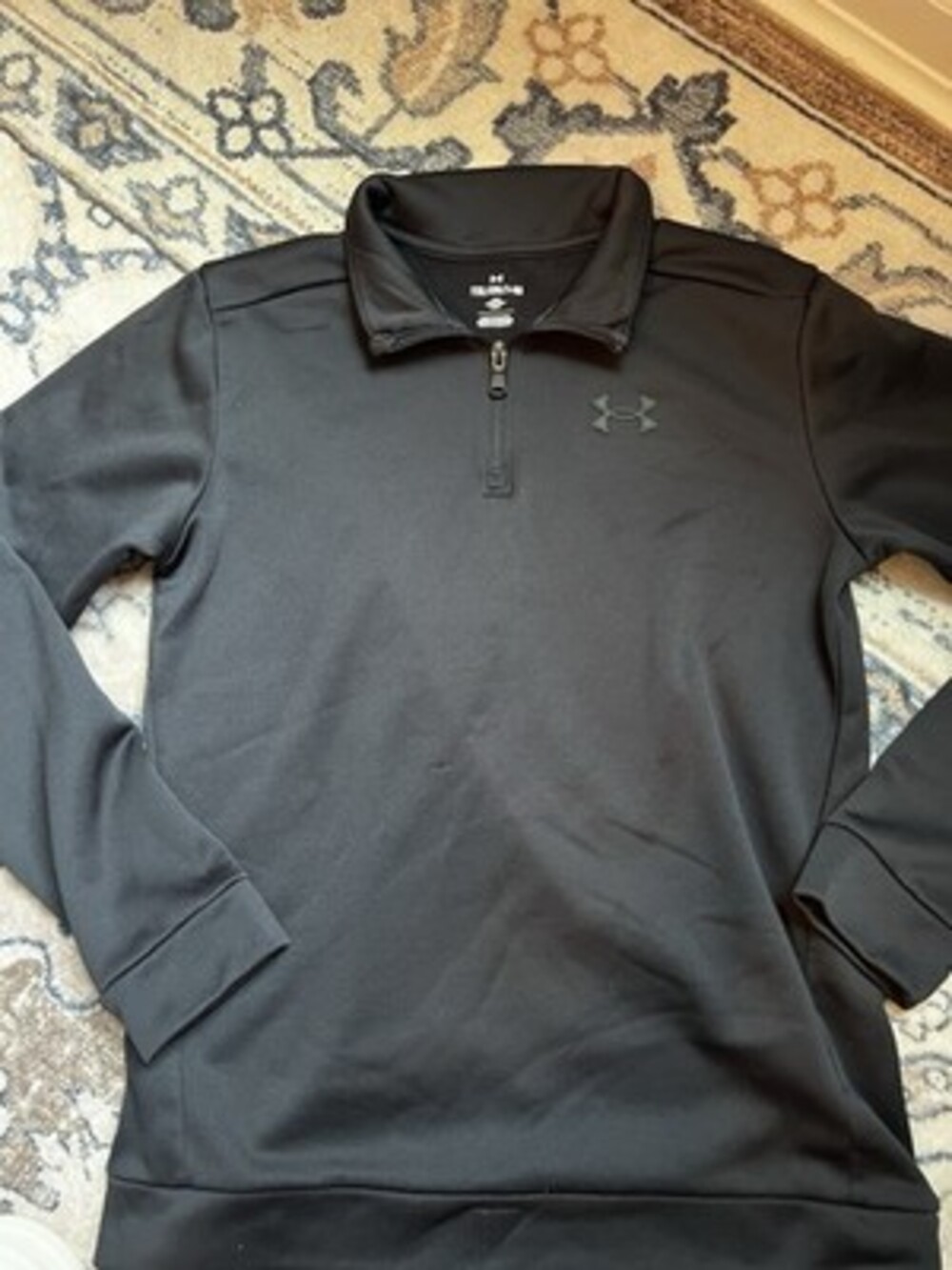 Under Armour Black 1/4 Zip Pullover Fleece- Size YXL